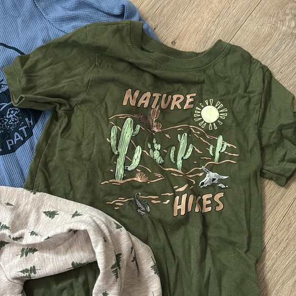 Kids Nature-Themed Shirts Set - Blue, Green, and Cream - Picture 3 of 7